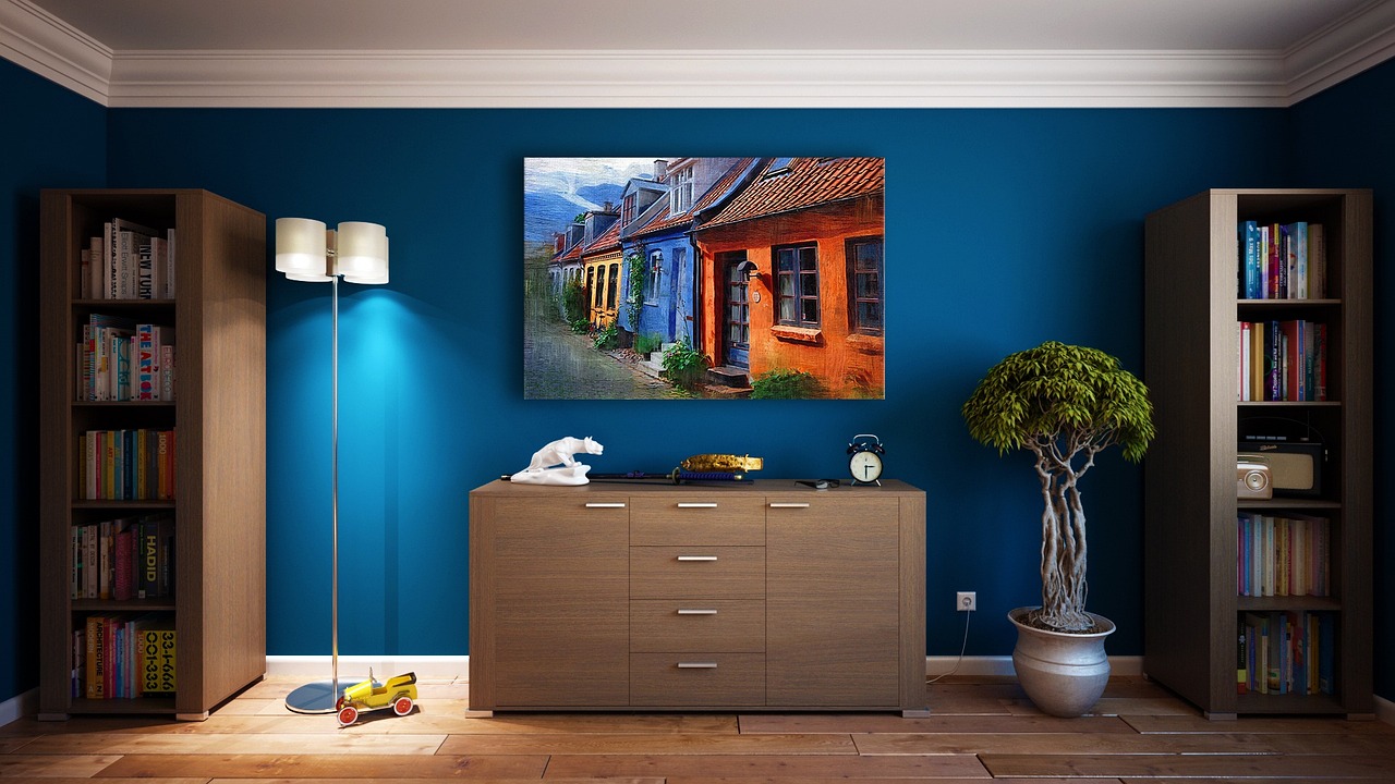 wall, furniture, design, apartment, room, painting, bookcases, bookshelves, indoors, interior design, decoration, interior decoration, wall, wall, furniture, room, room, room, room, room, painting, interior design, interior design